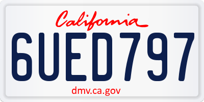 CA license plate 6UED797