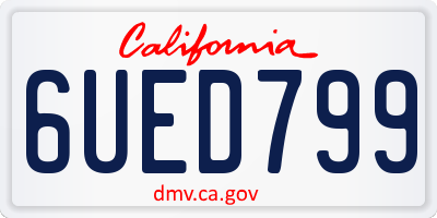 CA license plate 6UED799