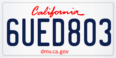 CA license plate 6UED803