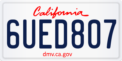 CA license plate 6UED807