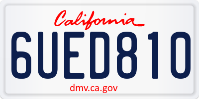 CA license plate 6UED810