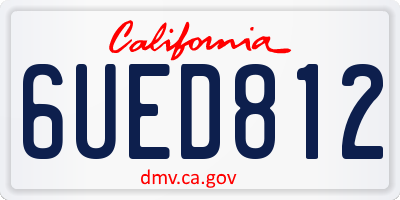 CA license plate 6UED812