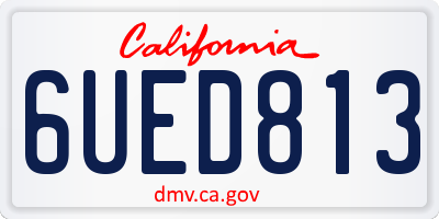 CA license plate 6UED813
