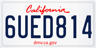 CA license plate 6UED814