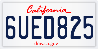 CA license plate 6UED825