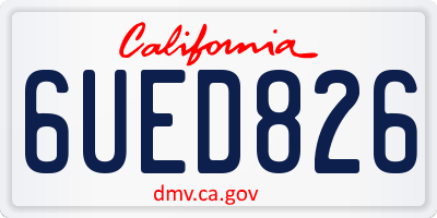 CA license plate 6UED826