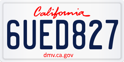 CA license plate 6UED827