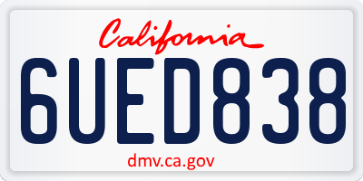CA license plate 6UED838