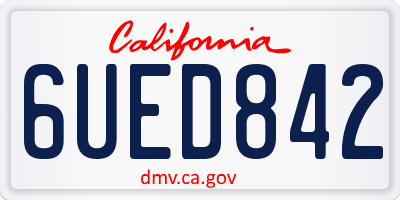 CA license plate 6UED842