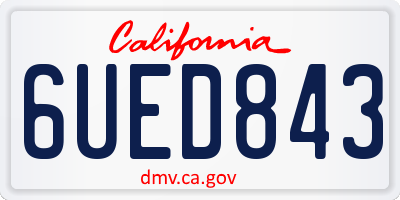 CA license plate 6UED843