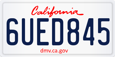 CA license plate 6UED845