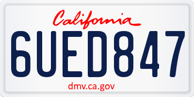 CA license plate 6UED847