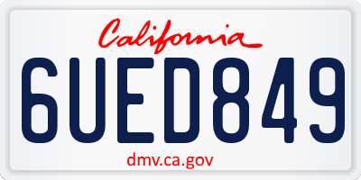 CA license plate 6UED849