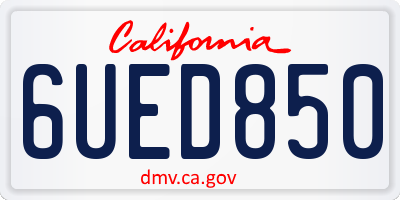 CA license plate 6UED850