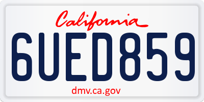 CA license plate 6UED859