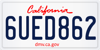 CA license plate 6UED862