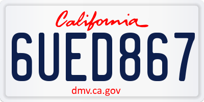 CA license plate 6UED867
