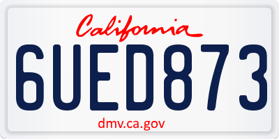 CA license plate 6UED873