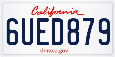 CA license plate 6UED879