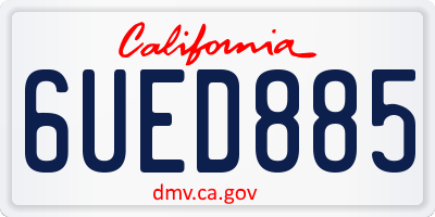 CA license plate 6UED885