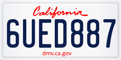 CA license plate 6UED887
