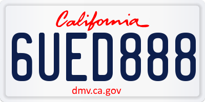 CA license plate 6UED888