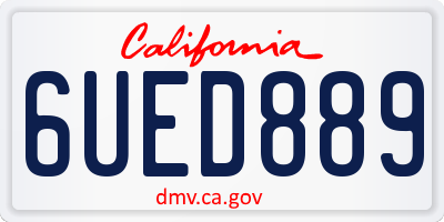 CA license plate 6UED889