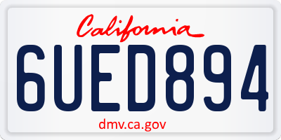 CA license plate 6UED894
