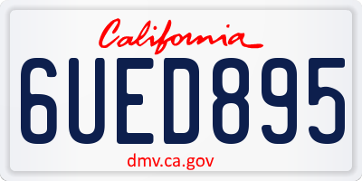 CA license plate 6UED895