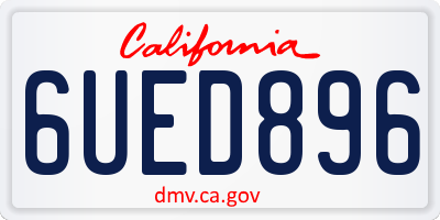 CA license plate 6UED896