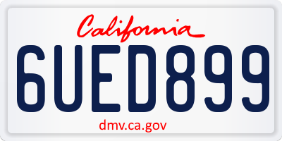 CA license plate 6UED899