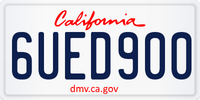 CA license plate 6UED900