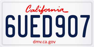 CA license plate 6UED907