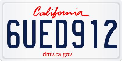 CA license plate 6UED912