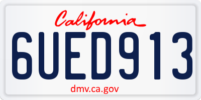 CA license plate 6UED913