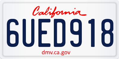 CA license plate 6UED918