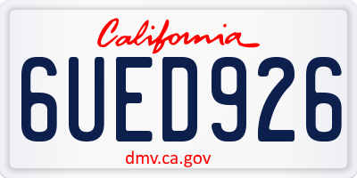 CA license plate 6UED926