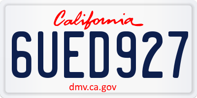 CA license plate 6UED927