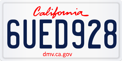 CA license plate 6UED928