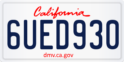 CA license plate 6UED930