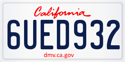 CA license plate 6UED932