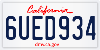 CA license plate 6UED934