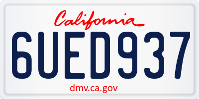 CA license plate 6UED937