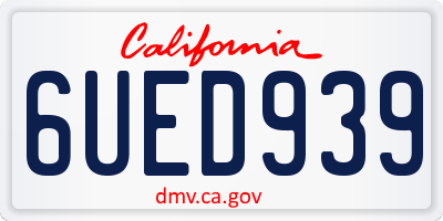 CA license plate 6UED939