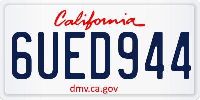 CA license plate 6UED944