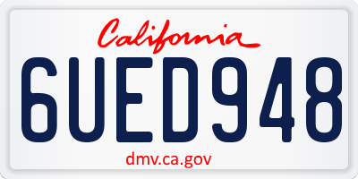 CA license plate 6UED948