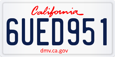 CA license plate 6UED951