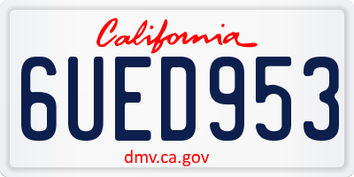 CA license plate 6UED953