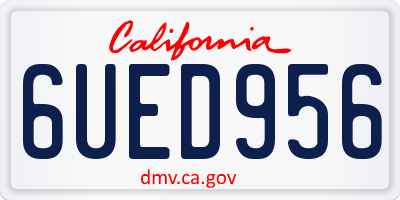 CA license plate 6UED956
