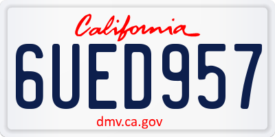 CA license plate 6UED957